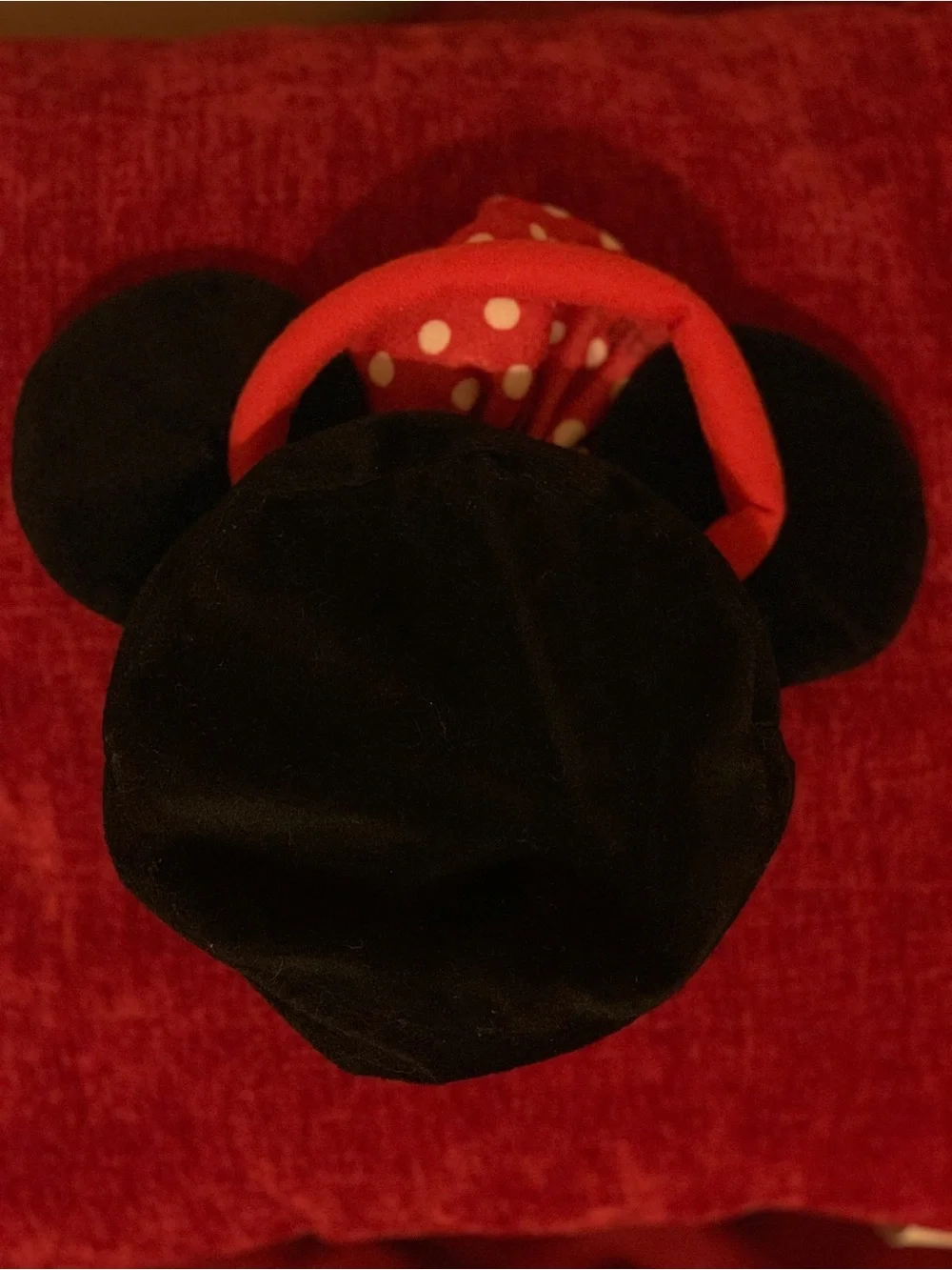 Minnie Mouse Head Plush Coin Purse Clutch -  Kids Accessory - Black, Red Bow